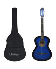 Guitare classique avec sac pour débutants Bleu 4/4 39" | Mobilier & Déco