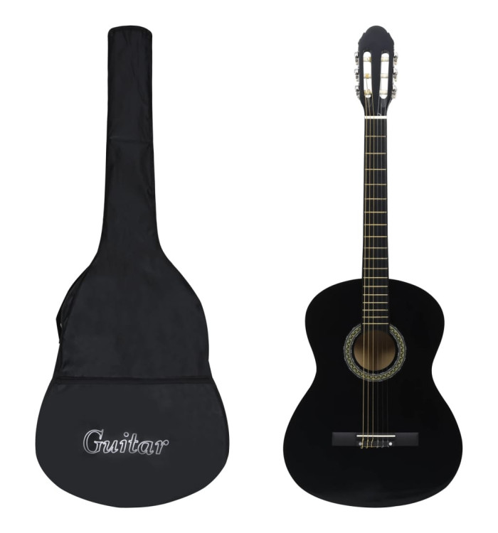 Guitare classique avec sac pour débutants Noir 4/4 39" | Mobilier & Déco