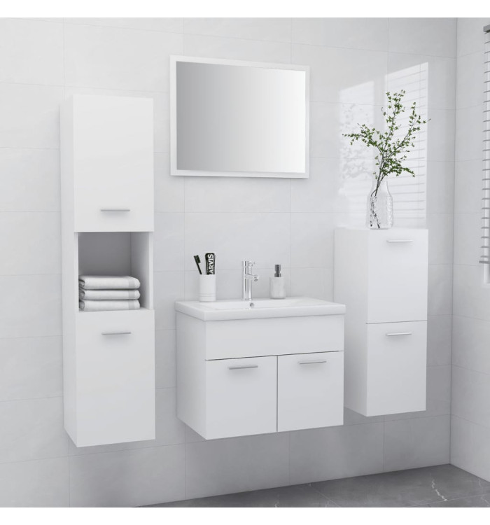 Ensemble de meubles de salle de bain Blanc Aggloméré | Mobilier & Déco