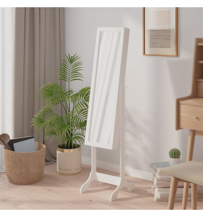 Miroir sur pied blanc 34x37x146 cm | Mobilier & Déco