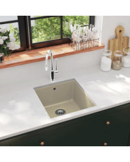 Évier de cuisine Granit Seul lavabo Beige | Mobilier & Déco
