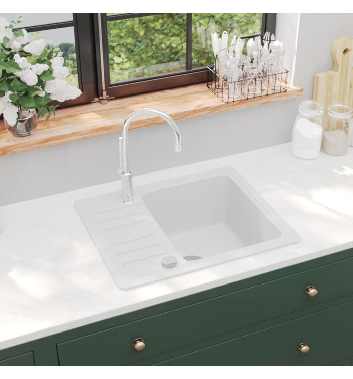Évier de cuisine Granit Blanc | Mobilier & Déco