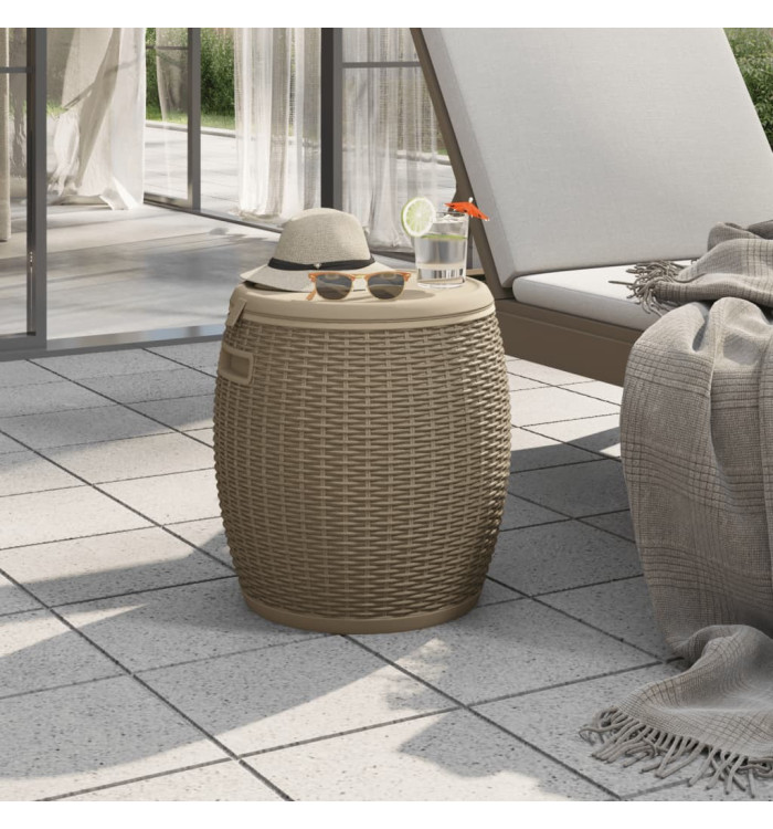 Boîte de rangement de jardin 4 en 1 marron clair polypropylène | Mobilier & Déco