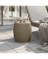Boîte de rangement de jardin 4 en 1 marron clair polypropylène | Mobilier & Déco