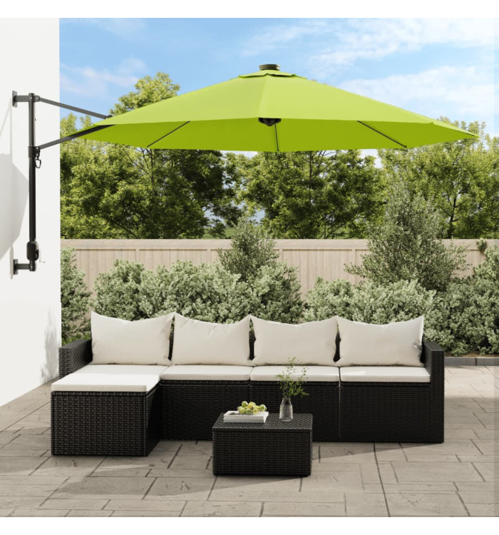 Parasol mural avec LES pomme verte 290 cm | Mobilier & Déco