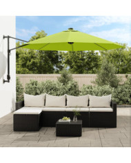 Parasol mural avec LES pomme verte 290 cm | Mobilier & Déco