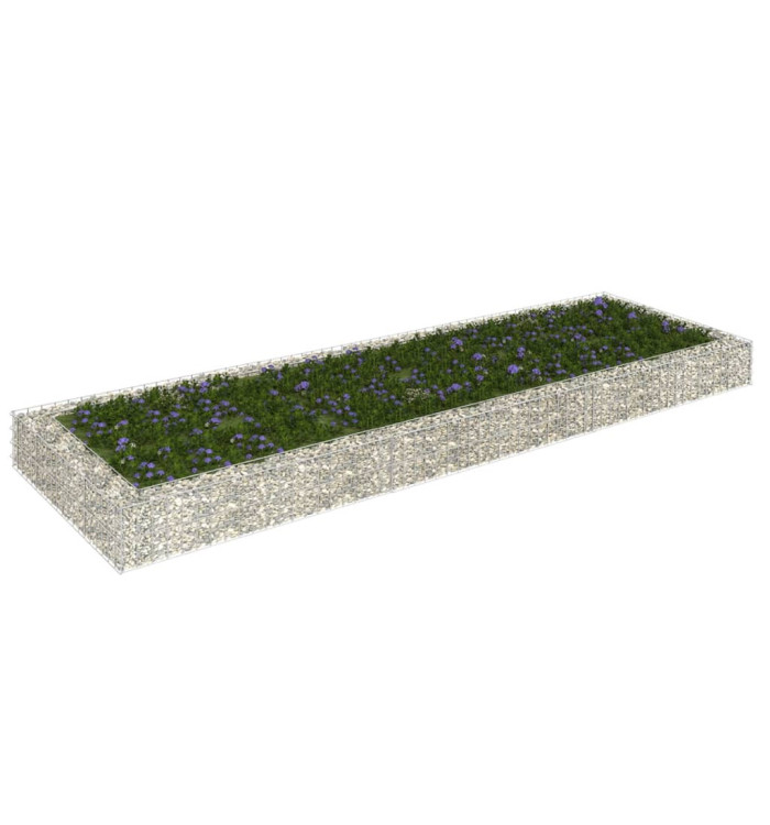 Lit surélevé à gabion Acier galvanisé 300x100x20 cm | Mobilier & Déco