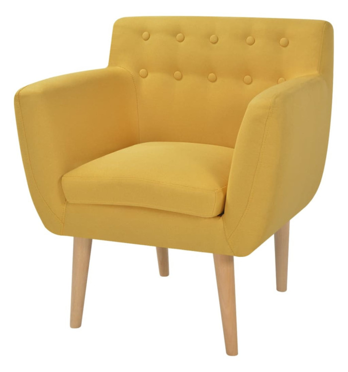 Fauteuil jaune tissu | Mobilier & Déco