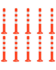 Bornes de contrôle du trafic 10 pcs 75 cm PE | Mobilier & Déco
