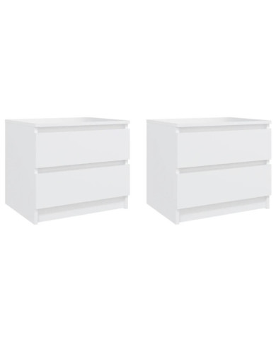 Tables de chevet 2 pcs Blanc 50x39x43,5 cm Aggloméré | Mobilier & Déco