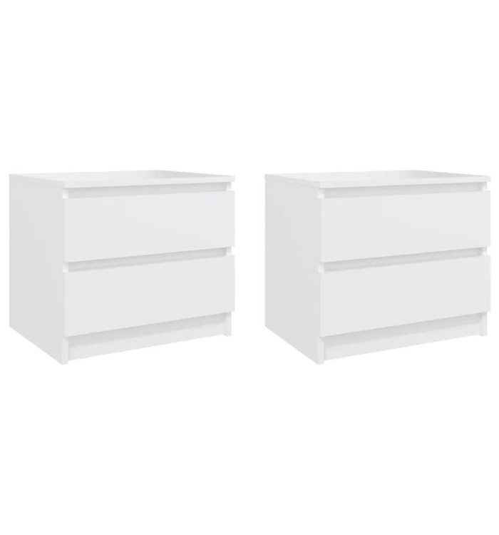 Tables de chevet 2 pcs Blanc 50x39x43,5 cm Aggloméré | Mobilier & Déco