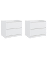 Tables de chevet 2 pcs Blanc 50x39x43,5 cm Aggloméré | Mobilier & Déco