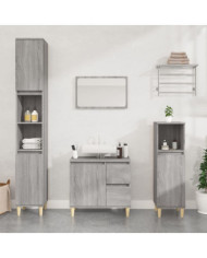 Armoire salle de bain sonoma gris 30x30x100 cm | Mobilier & Déco