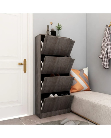 Armoire à chaussures 4 portes Chêne sonoma gris Bois ingénierie | Mobilier & Déco