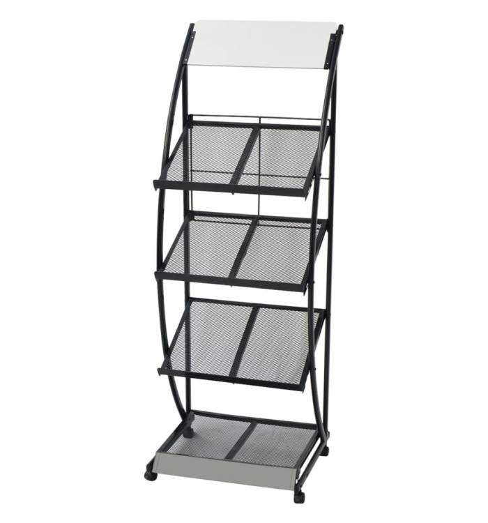 Porte-revue 47 x 40 x 134 cm Noir et blanc A4 | Mobilier & Déco