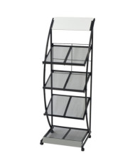 Porte-revue 47 x 40 x 134 cm Noir et blanc A4 | Mobilier & Déco