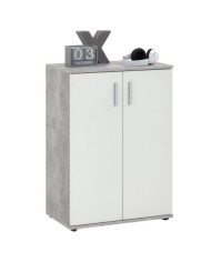 FMD Armoire avec 2 portes Blanc et gris | Mobilier & Déco