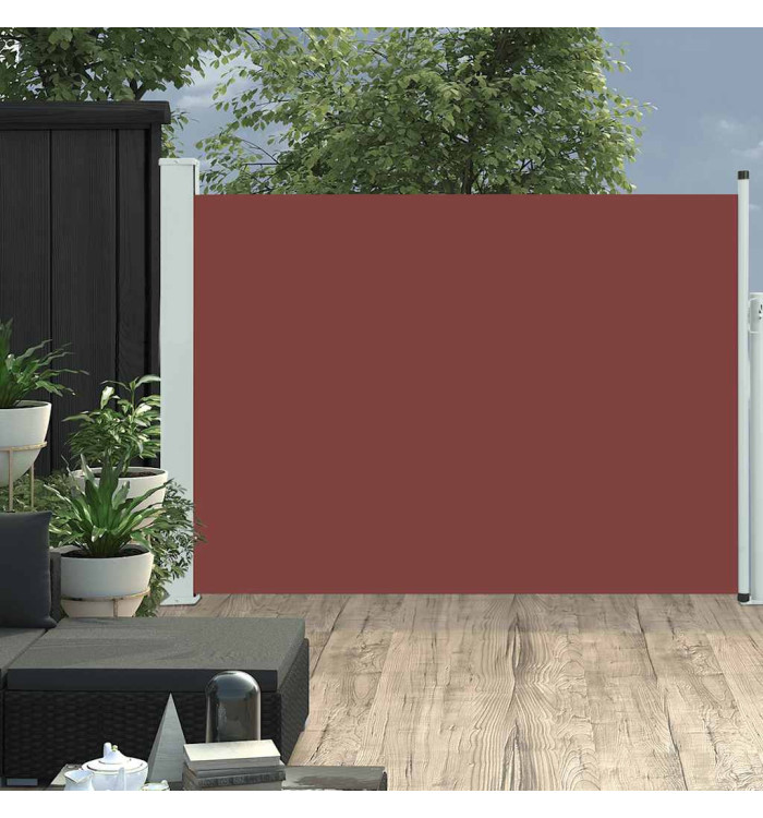 Auvent latéral rétractable de patio 100x500 cm Marron | Mobilier & Déco