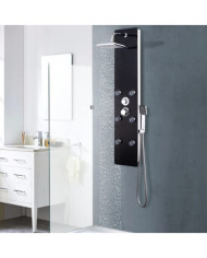 Panneau de douche Verre 25 x 44,6 x 130 cm Noir | Mobilier & Déco
