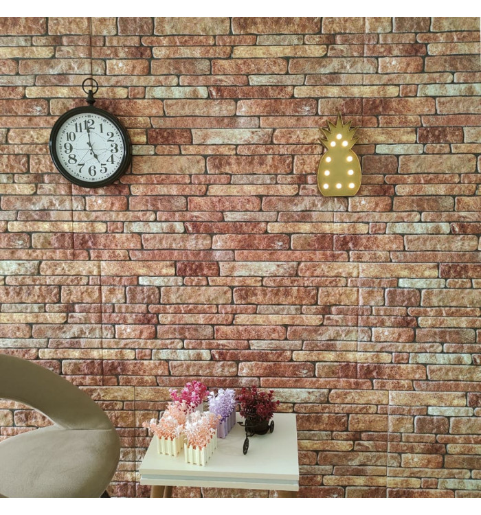 Panneaux muraux 3D au design de brique marron 10 pcs EPS | Mobilier & Déco