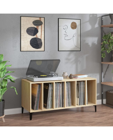 Armoire à disques chêne sonoma 100x38x48 cm bois d'ingénierie | Mobilier & Déco