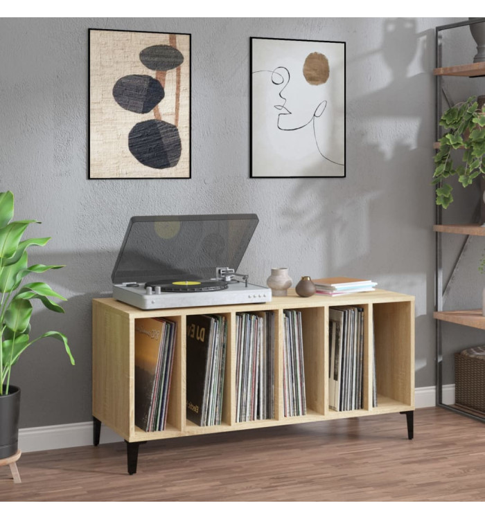 Armoire à disques chêne sonoma 100x38x48 cm bois d'ingénierie | Mobilier & Déco