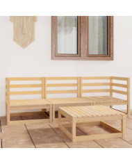 Salon de jardin 4 pcs bois de pin massif | Mobilier & Déco