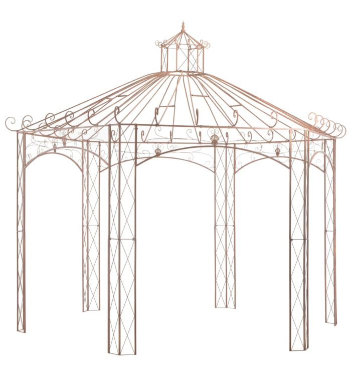 Pavillon de jardin Marron antique 4 m Fer | Mobilier & Déco