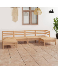 Salon de jardin 6 pcs Bois de pin massif | Mobilier & Déco