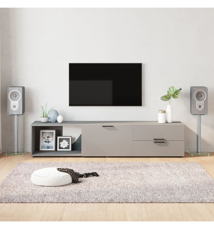Supports de haut-parleurs 2 pcs argenté verre trempé 1 pilier | Mobilier & Déco