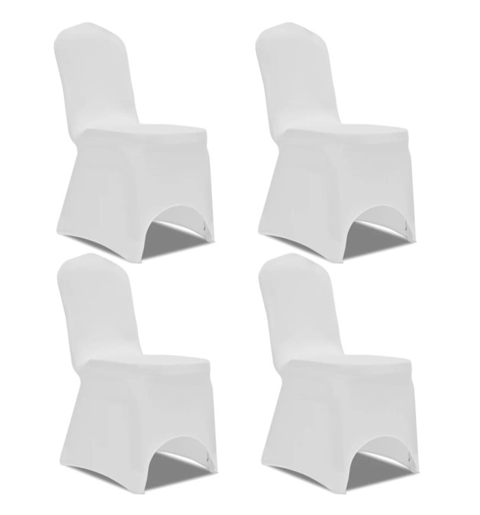 Housse de chaise extensible 4 pcs Blanc | Mobilier & Déco