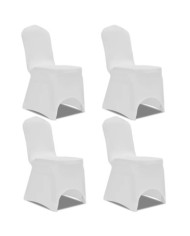 Housse de chaise extensible 4 pcs Blanc | Mobilier & Déco