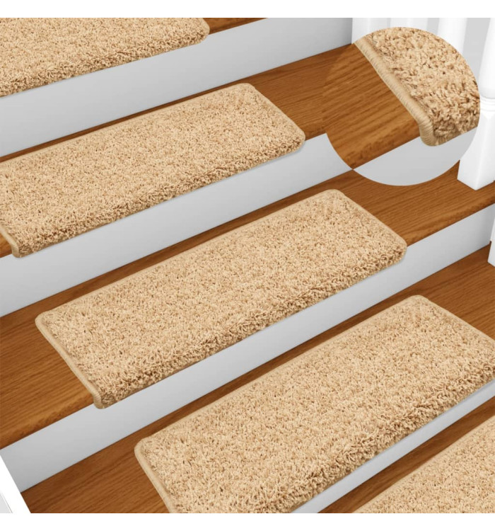 Tapis d'escalier 15 pcs 65x21x4 cm Marron | Mobilier & Déco