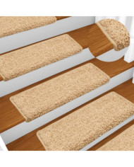 Tapis d'escalier 15 pcs 65x21x4 cm Marron | Mobilier & Déco