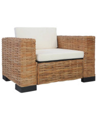 Fauteuil avec coussins Rotin naturel | Mobilier & Déco