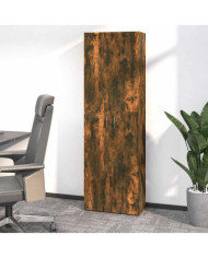 Armoire de bureau Chêne fumé 60x32x190 cm Bois d'ingénierie | Mobilier & Déco