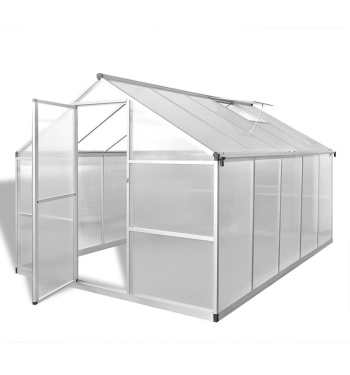 Serre renforcée en aluminium avec cadre de base 7,55 m² | Mobilier & Déco