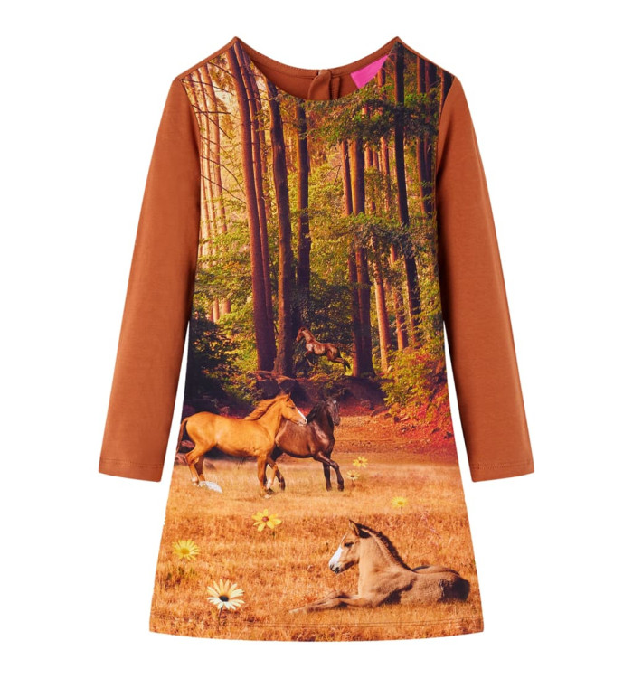 Robe pour enfants à manches longues cognac 92 | Mobilier & Déco
