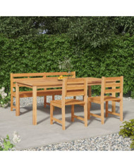 Ensemble à manger de jardin 4 pcs Bois de teck massif | Mobilier & Déco