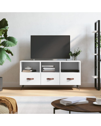 Meuble TV blanc 102x36x50 cm bois d'ingénierie | Mobilier & Déco