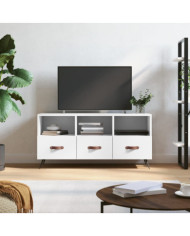 Meuble TV blanc 102x36x50 cm bois d'ingénierie | Mobilier & Déco