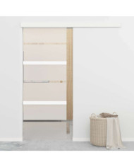 Porte coulissante Verre ESG et aluminium 76x212 cm Argenté | Mobilier & Déco