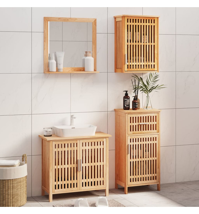 Ensemble de meubles de salle de bain 4 pcs Bois massif de noyer | Mobilier & Déco
