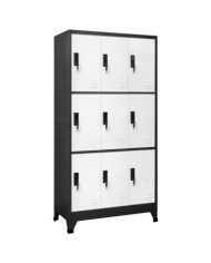 Armoire à casiers Anthracite et blanc 90x45x180 cm Acier | Mobilier & Déco
