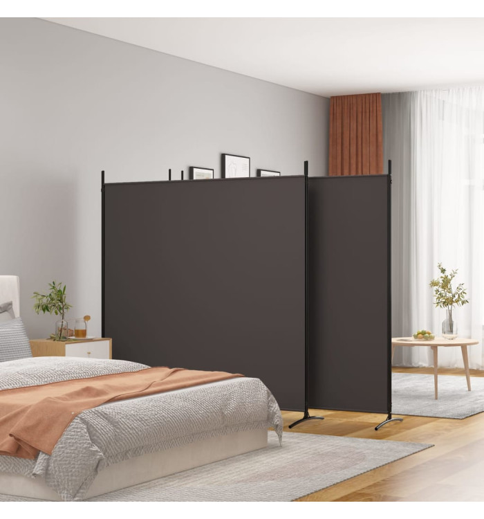 Cloison de séparation 4 panneaux Marron 698x180 cm Tissu | Mobilier & Déco