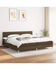 Sommier à lattes de lit avec matelas Marron foncé 200x200 cm | Mobilier & Déco