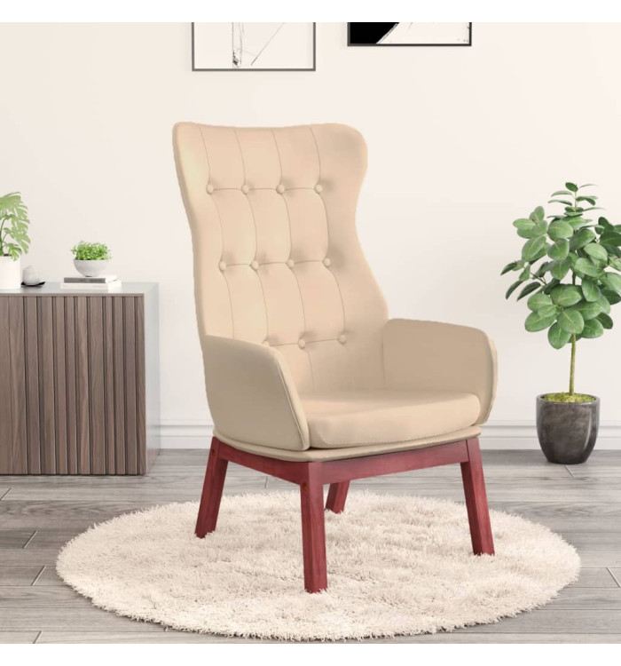 Chaise de relaxation Crème Tissu | Mobilier & Déco