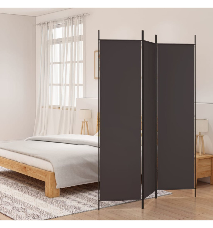 Cloison de séparation 3 panneaux Marron 150x200 cm Tissu | Mobilier & Déco