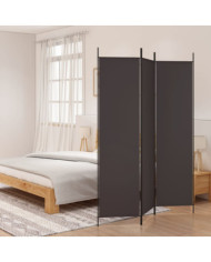 Cloison de séparation 3 panneaux Marron 150x200 cm Tissu | Mobilier & Déco