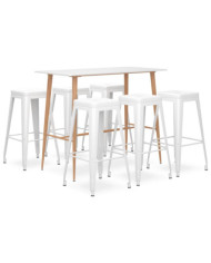 Ensemble de bar 7 pcs Blanc | Mobilier & Déco